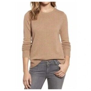 100% Cashmere Pullover Sweater Nordstrom Halogen Classic Elegance Sz Large EUC